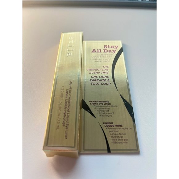 NIB Stila Stay All Day Waterproof Liquid Eye Liner - Intense Black - 0.016 oz. - Picture 3 of 9